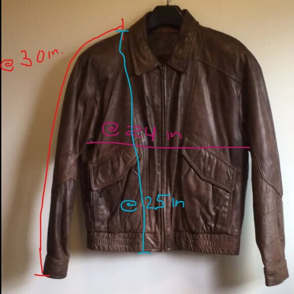 Vintage Leather Jacket, Size L 42-44 - Picture 7 of 7